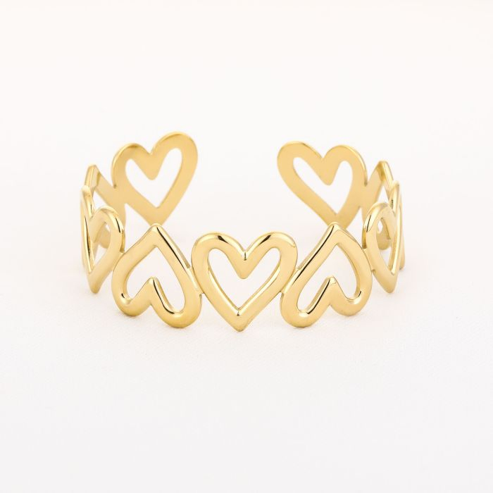 Gold Open Heart Bangle