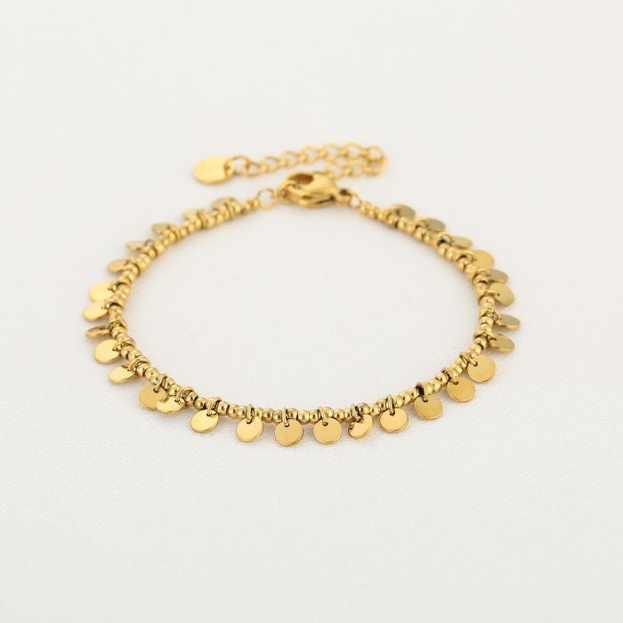 Gold Disc Charm Bracelet