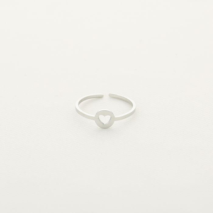 Silver Open Heart Ring