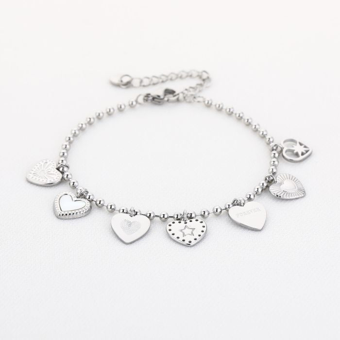 Silver Heart Charm Bracelet