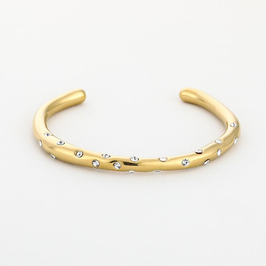 Gold Crystal Cuff Bangle