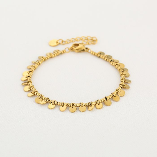Gold Disc Charm Bracelet