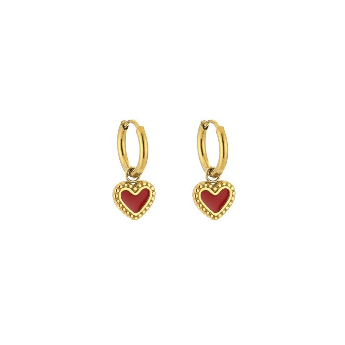 Gold Heart Hoop Earrings