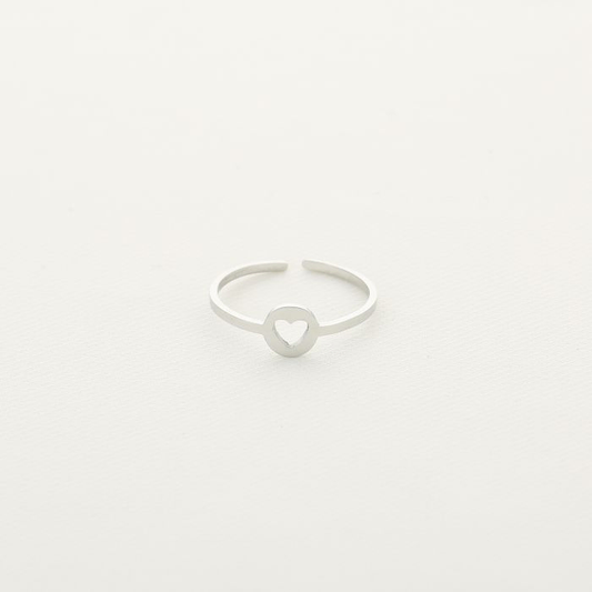 Silver Open Heart Ring
