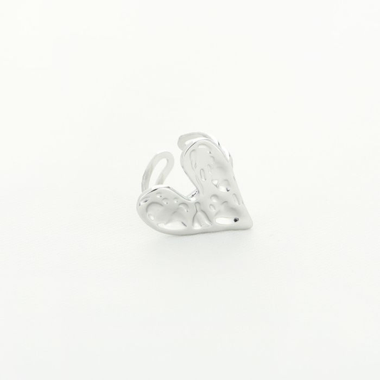Silver Abstract Heart Ring