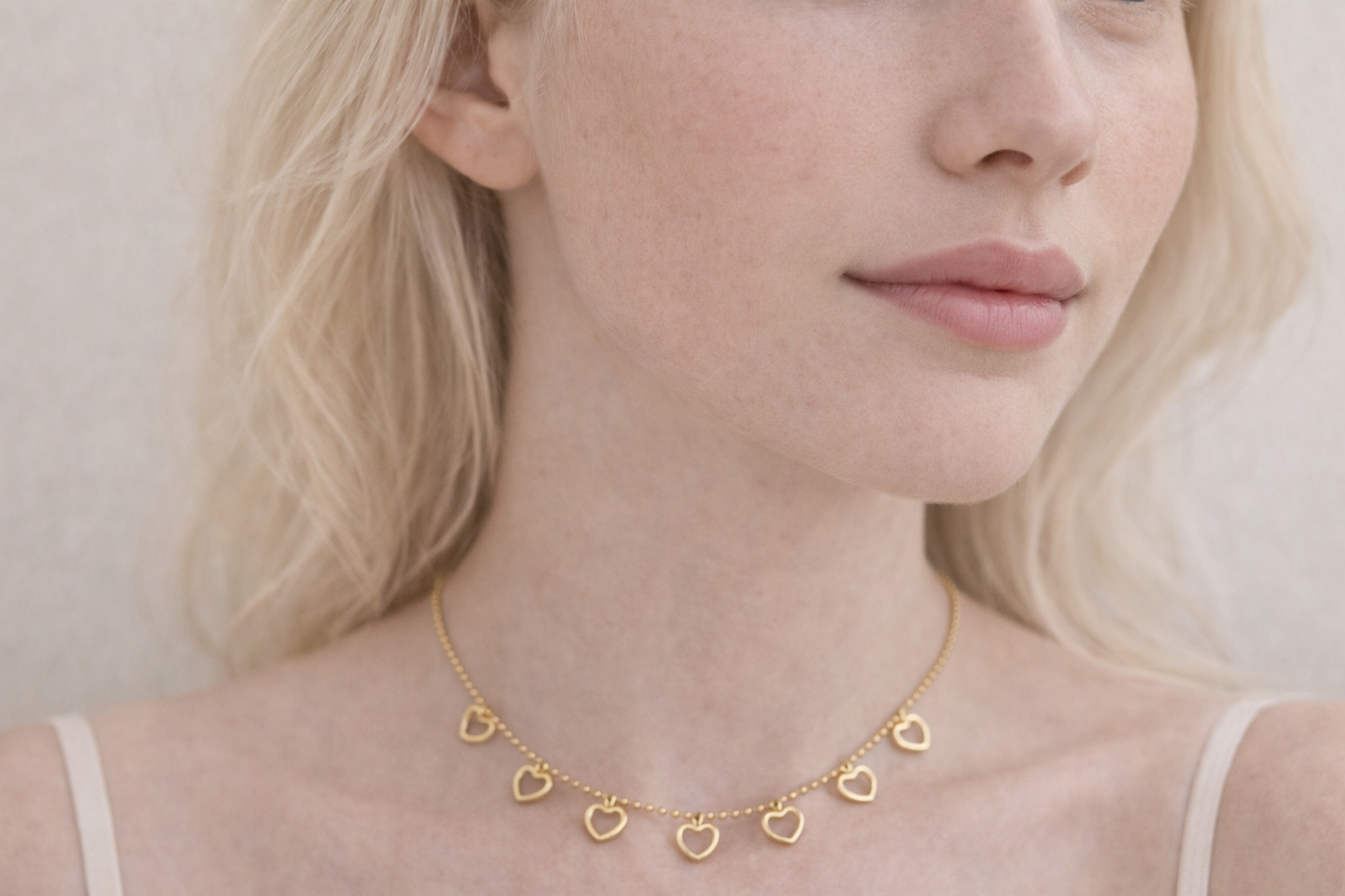 Gold Heart Chain Necklace