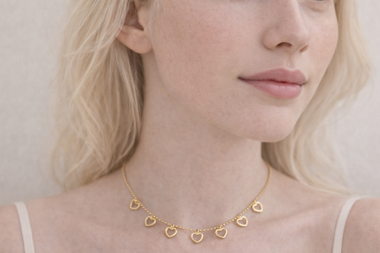 Gold Heart Chain Necklace