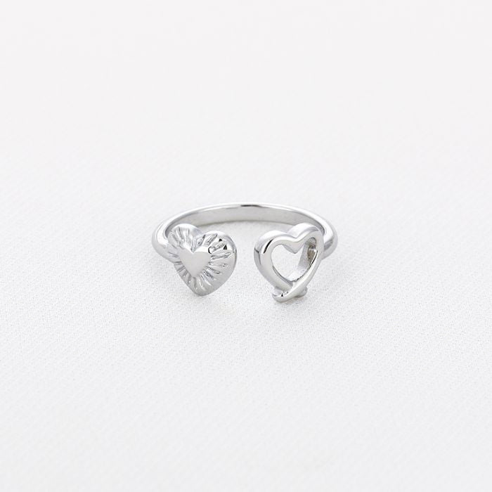 Silver Double Heart Ring