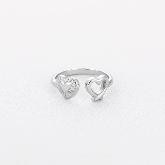 Silver Double Heart Ring