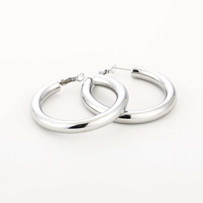 Chunky Silver Hoops