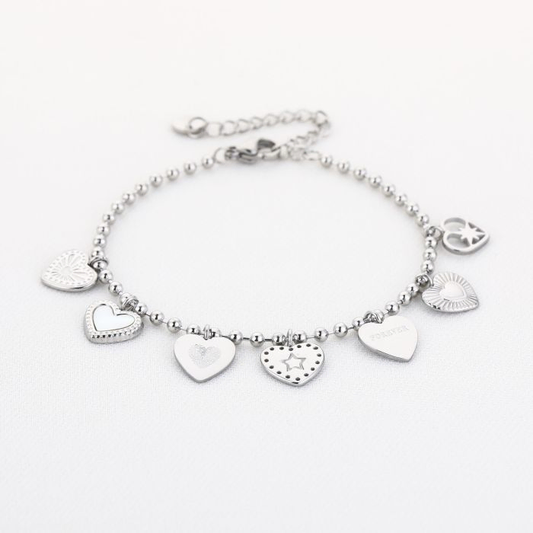 Silver Heart Charm Bracelet