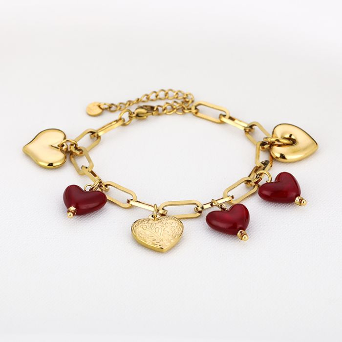 Amora Gold Heart Charm Bracelet