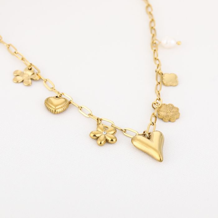 Gold Heart Charm Necklace